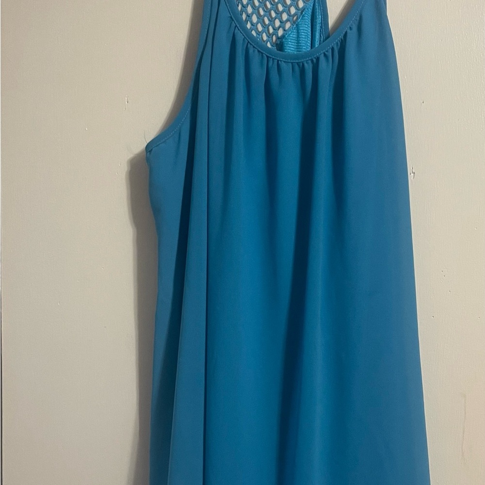 Rainbow Blue Sleeveless Dress